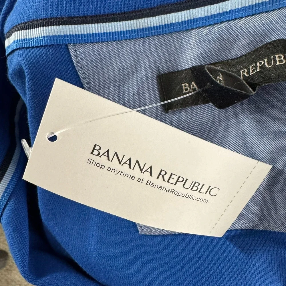 Banana Republic 1/2 Zip Pullover Mens XL Tall Blue Cotton Blend NWT‎ TP-3629